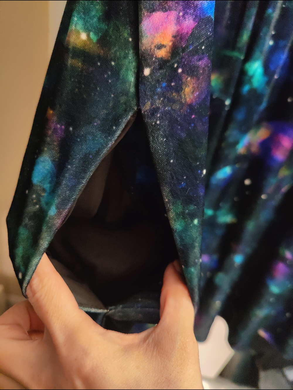 Hot Topic Galaxy Print Scoop Neck Velvet Dress - 5X - Picture 5 of 6